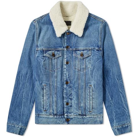 ysl shearling denim jacket|ladies saint laurent jackets.